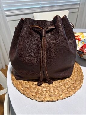Portland Leather large bucket bag.